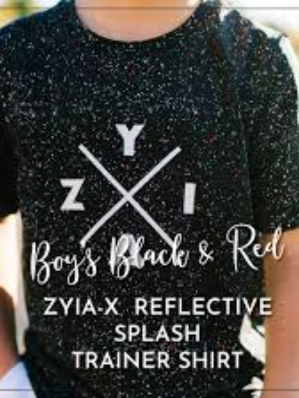 Zyia Active Boys Black & Red X Reflective Splash Trainer Shirt